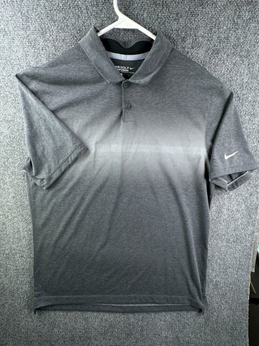 Nike Golf Tour Performance Large Dri-fit Polo Shirt Short Sleeve Gray Fade Adult